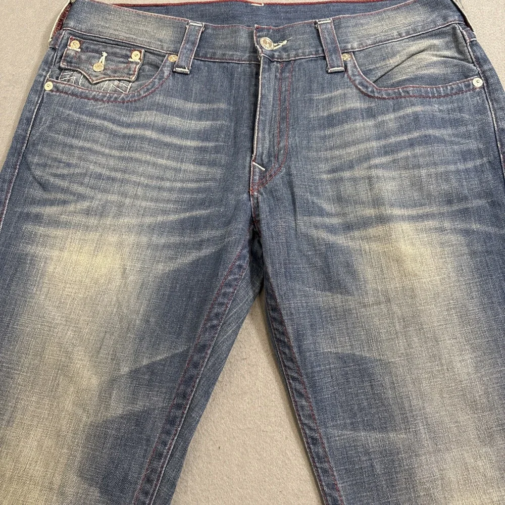 True Religion MENS 38X32‎  W/Flap CXLM DRAGONFISH STRAIGHT JEANS